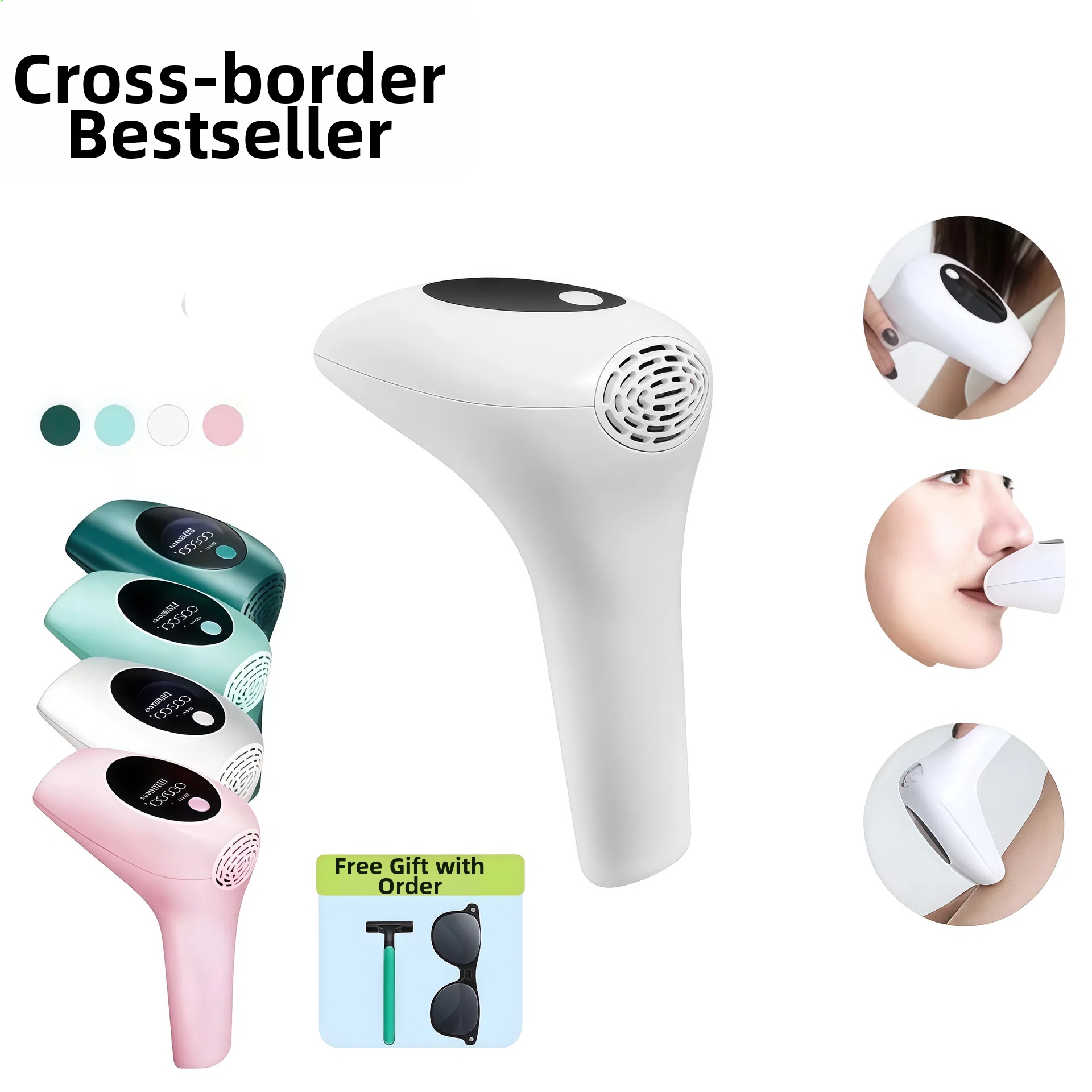 Handheld Portable Intense Pulsed Laser Hair Removal Device For Home Use Painless Hair Removal Instrument Popular_voghion.com