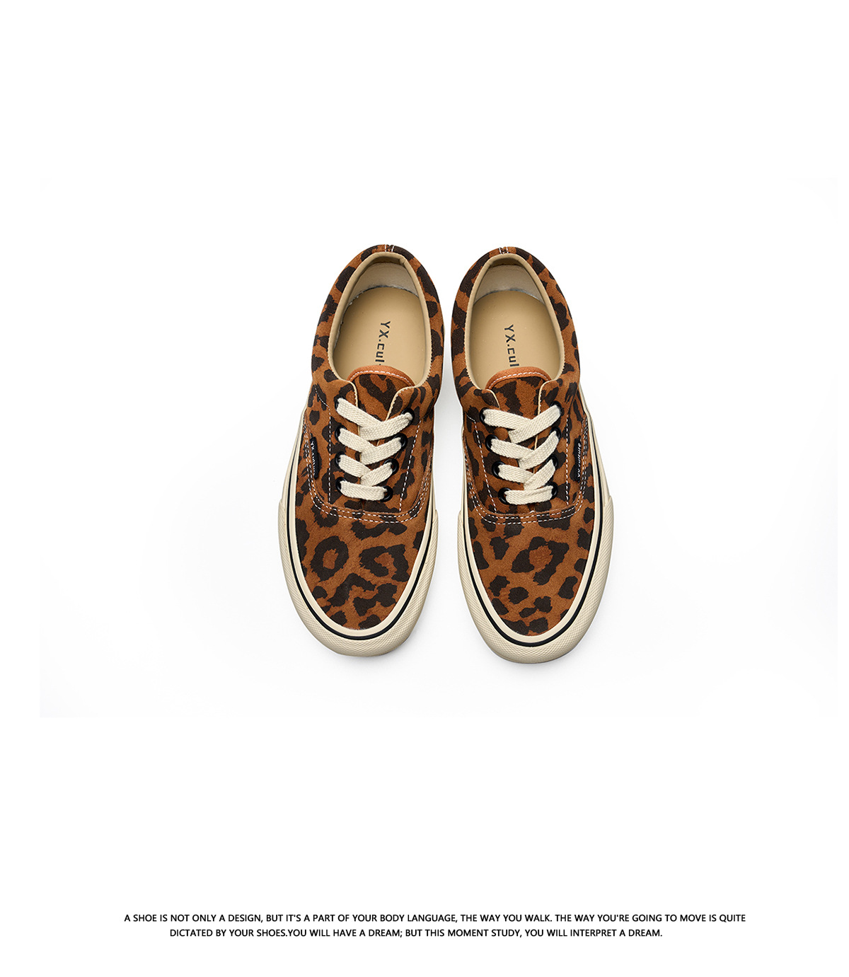 Leopard Print Suede Sneakers Thick Sole Breathable Trendy Shoes_voghion.com