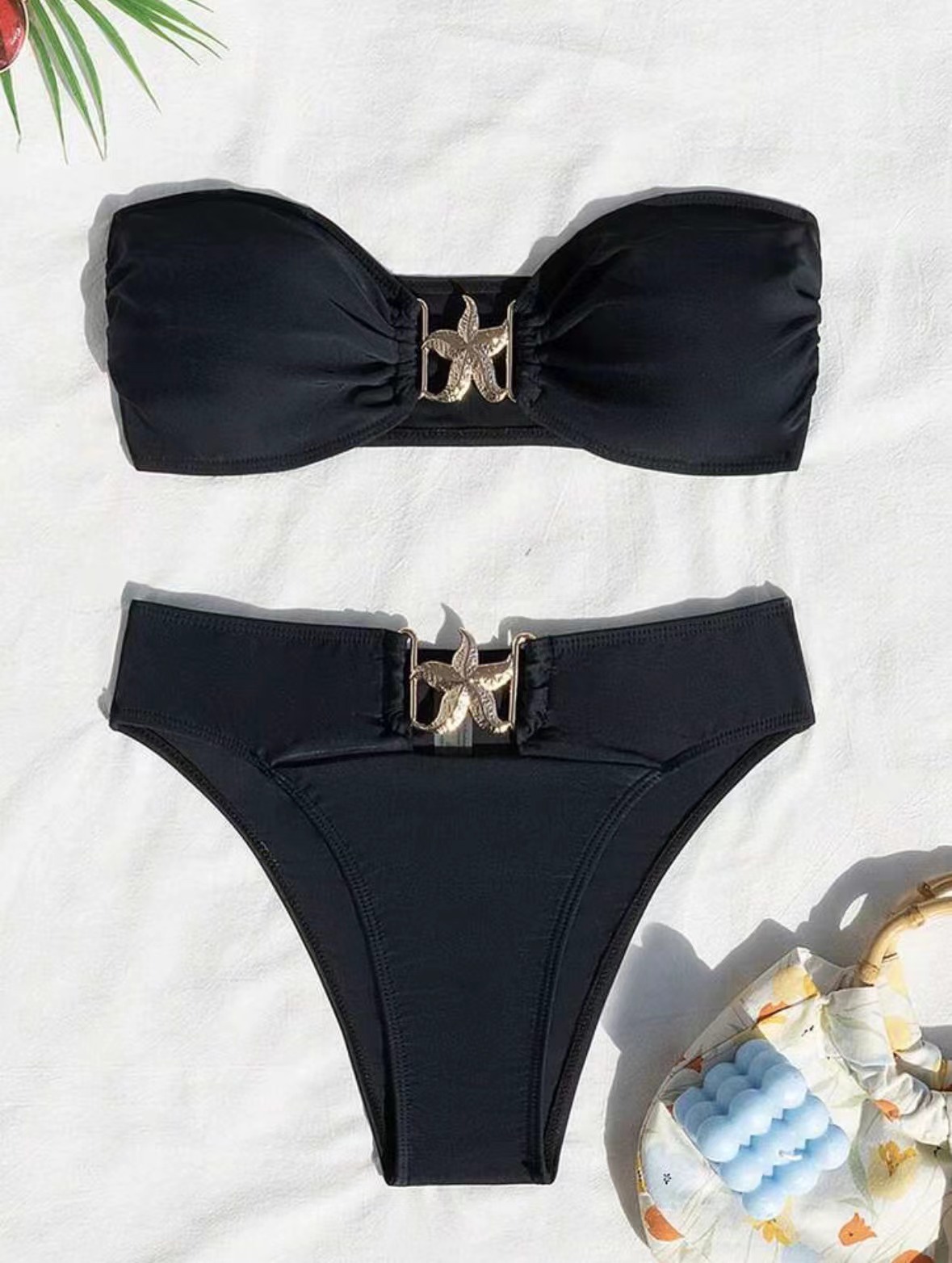 Set bikini donna fascia monocolore costume due pezzi mare_voghion.com