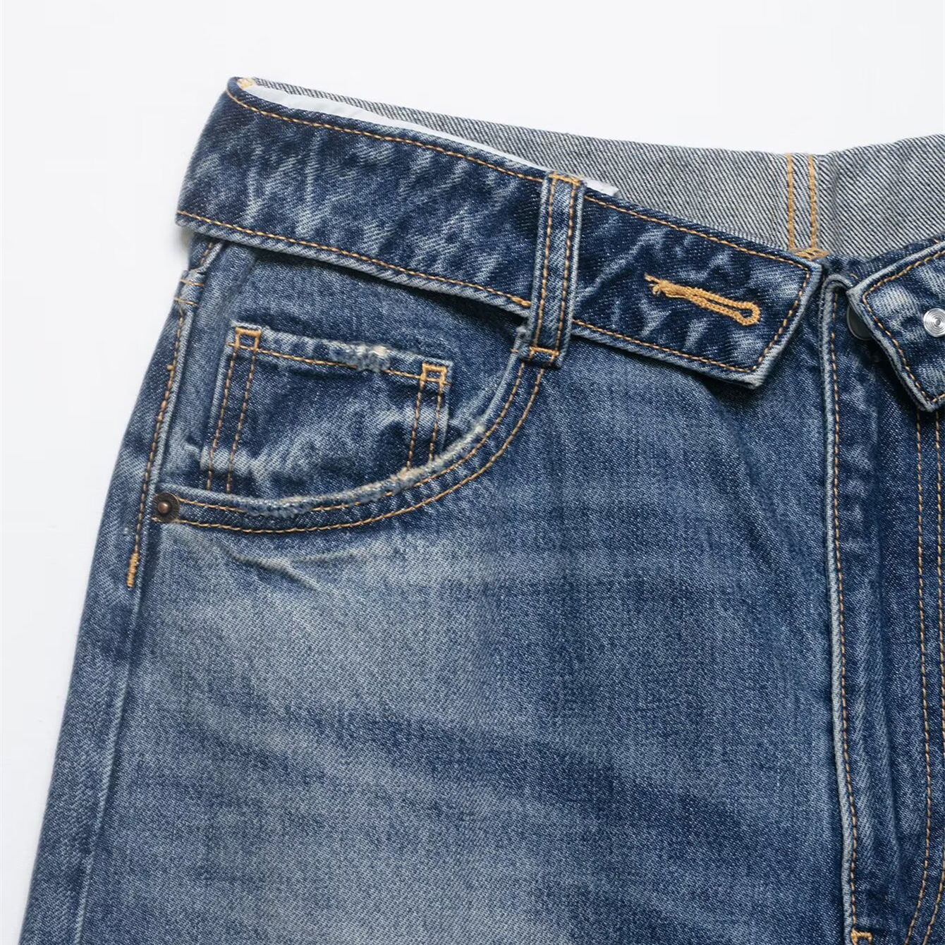 Women's Clothing Women's Ripped Mid Waist Jeans Summer Fashion Rolled Up Style_ecoleips.com