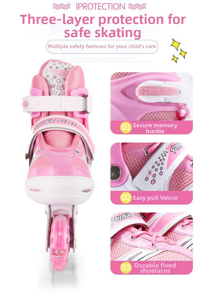 Patins à roulettes pour enfants garçons et filles avec roues lumineuses_voghion.com