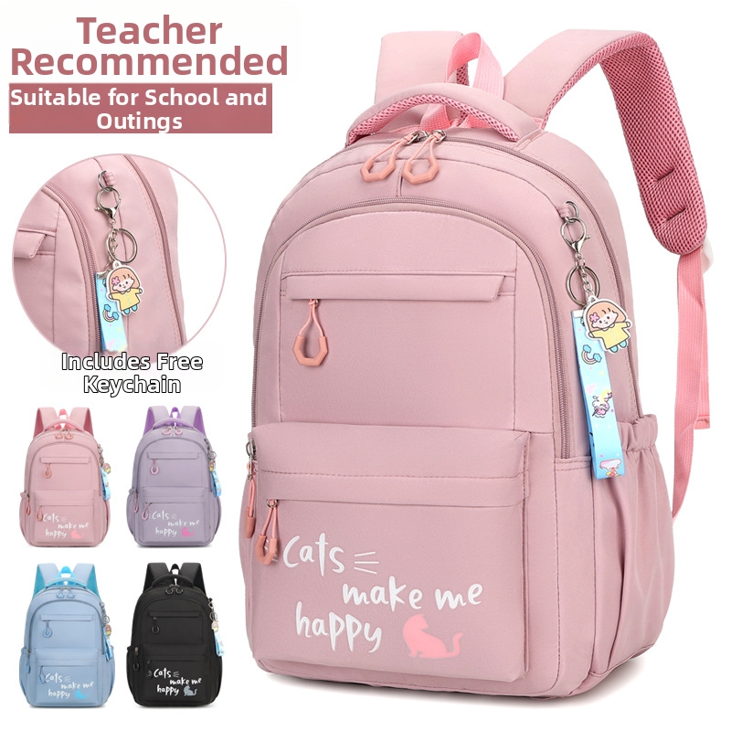 Lightweight Large Capacity Casual Backpack For Junior High School Girls Grade 4-6 Students Shoulder Bag_voghion.com