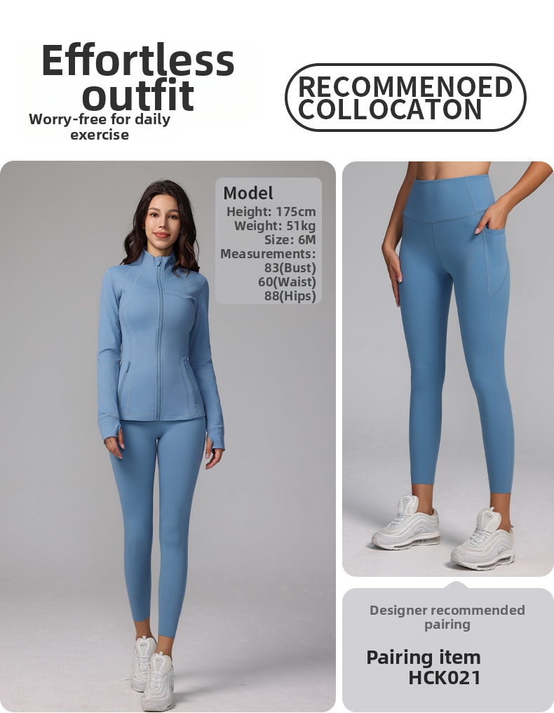 Women's Clothing Fitted Yoga Jacket For Women Long Sleeved Top Spring Autumn Running Sports Pilates Training Fitness_ecoleips.com