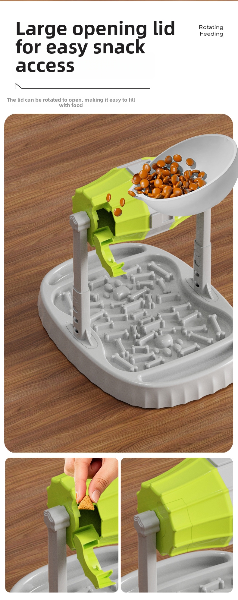 Interactive Slow Feeder Dog Bowl Rolling Pet Puzzle Toy_voghion.com