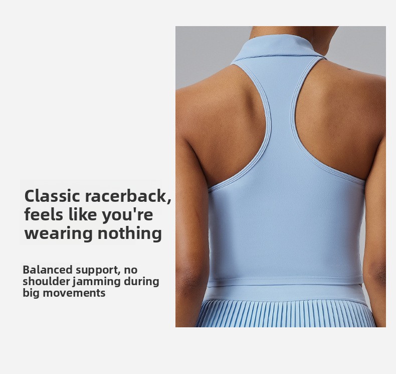 Tennis Suit Fitness Suit Women's Badminton Outdoor Sports Top Lapel Running Skirt Sports Suit_ecoleips.com