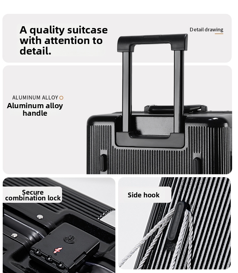 High End Aluminum Frame Luggage Set Rolling Suitcase With Lock_voghion.com