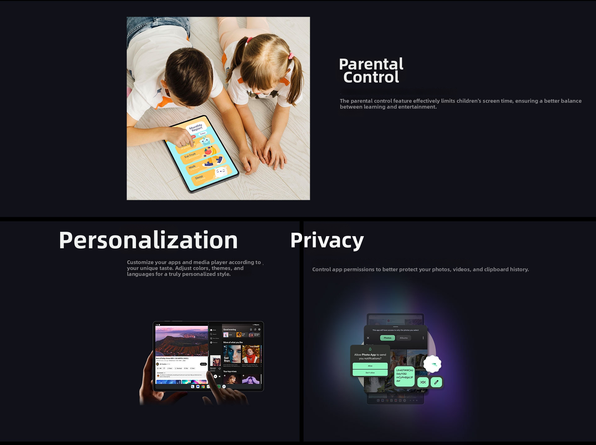 Tablet PC T60 da 12 pollici, piena compatibilità di rete, 8 GB di RAM, 256 GB di ROM, sistema Android._voghion.com