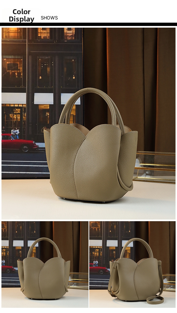 Tulpanformad tote väska damhandväska i konstläder elegant_voghion.com