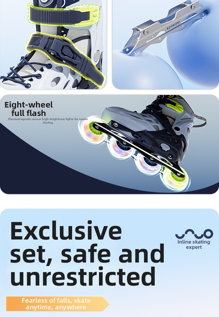 Adjustable Roller Skates For Children Beginners Ice Skating Set_voghion.com