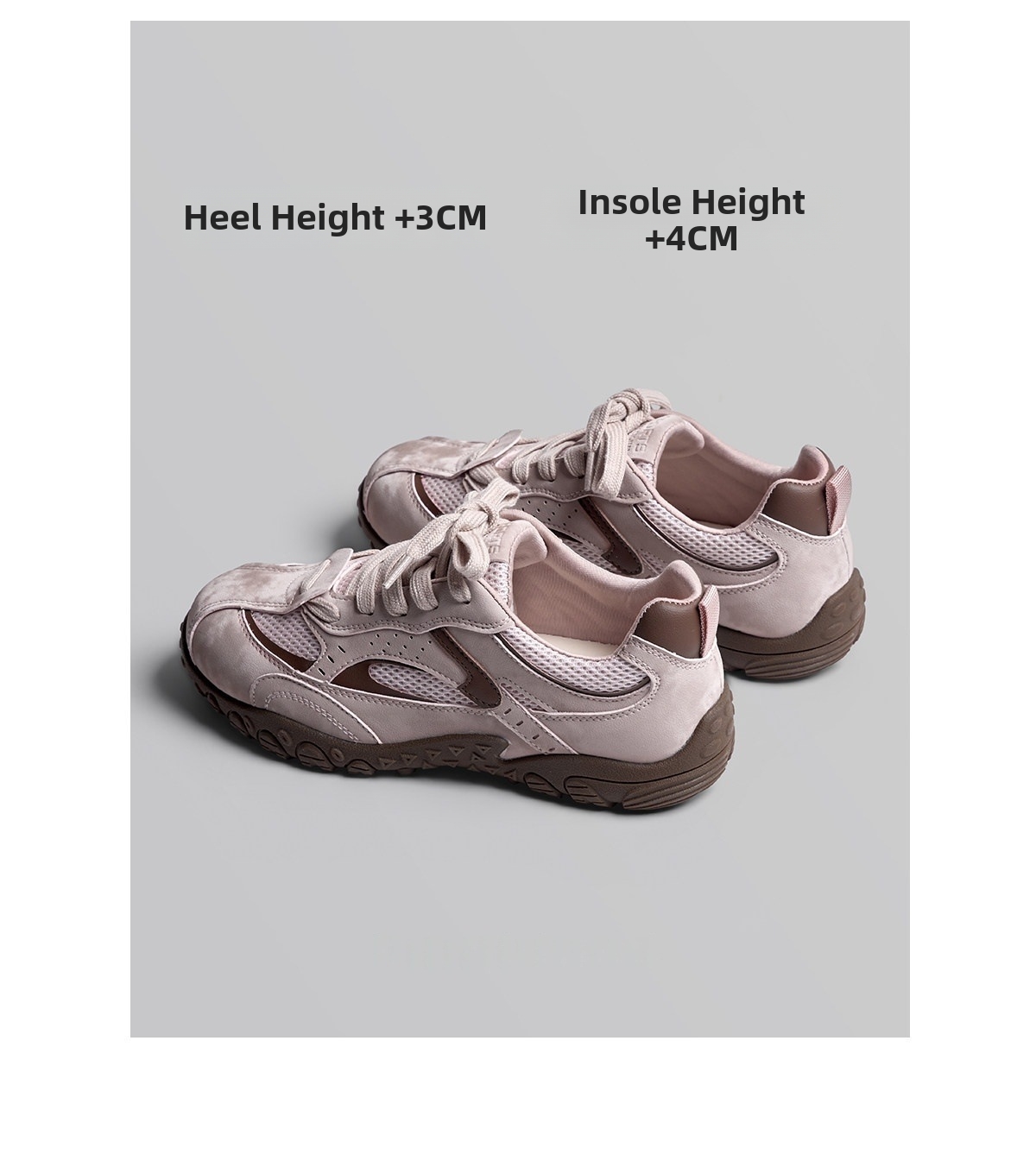 Pink Leather German Training Shoes Hidden Wedge Heel Casual Versatile Retro Style for Women Spring 2026 New Arrival Petite Size_vogvips.com