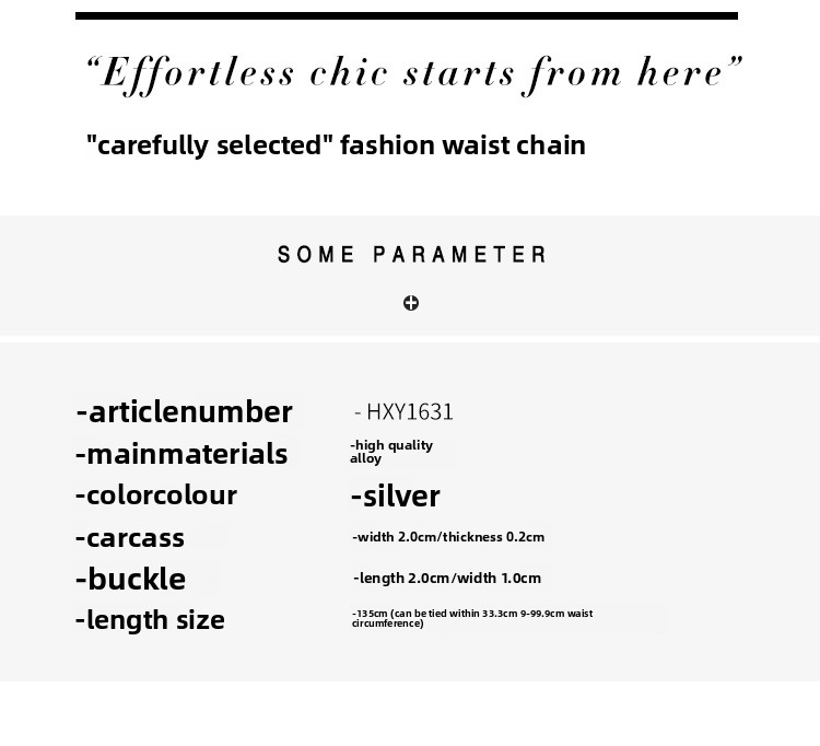 Retro Chain Belt Women's High-end Fashion Metal Waist Chain Decoration With Dress Fine Accessories Ins Trend_voghion.com