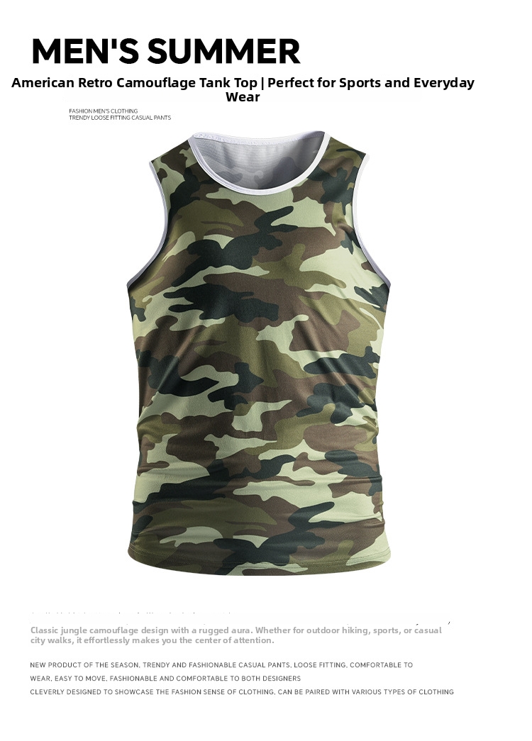 Men's Camo Muscle Tank Top Sleeveless Vest For Gym And Outdoor_voghion.com