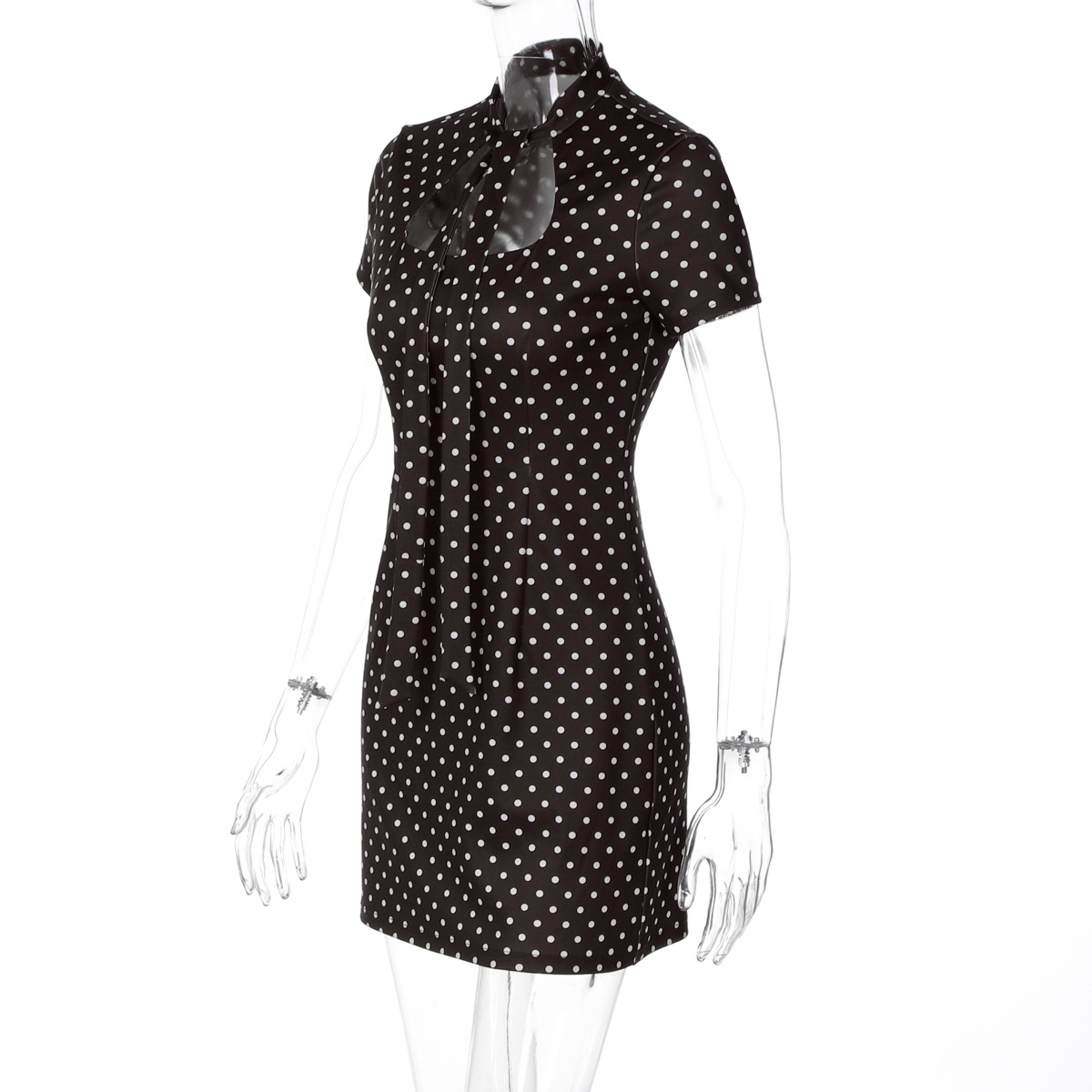 Women's Clothing Women's Summer Fashionable Polka Dot Lace Up Slim Fit Bodycon Dress Hot Girl Clothing For Formal & Casual For Women_ecoleips.com