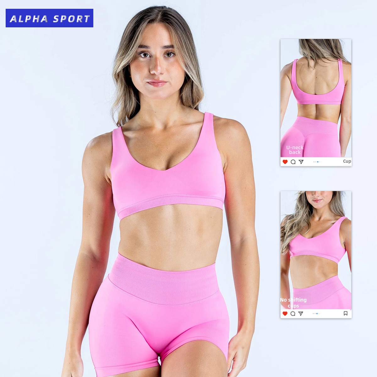 Women's Quick Drying Shockproof Sports Vest U-Shaped Back Fitness Running Yoga Wear Top Outdoor Active Wear_voghion.com