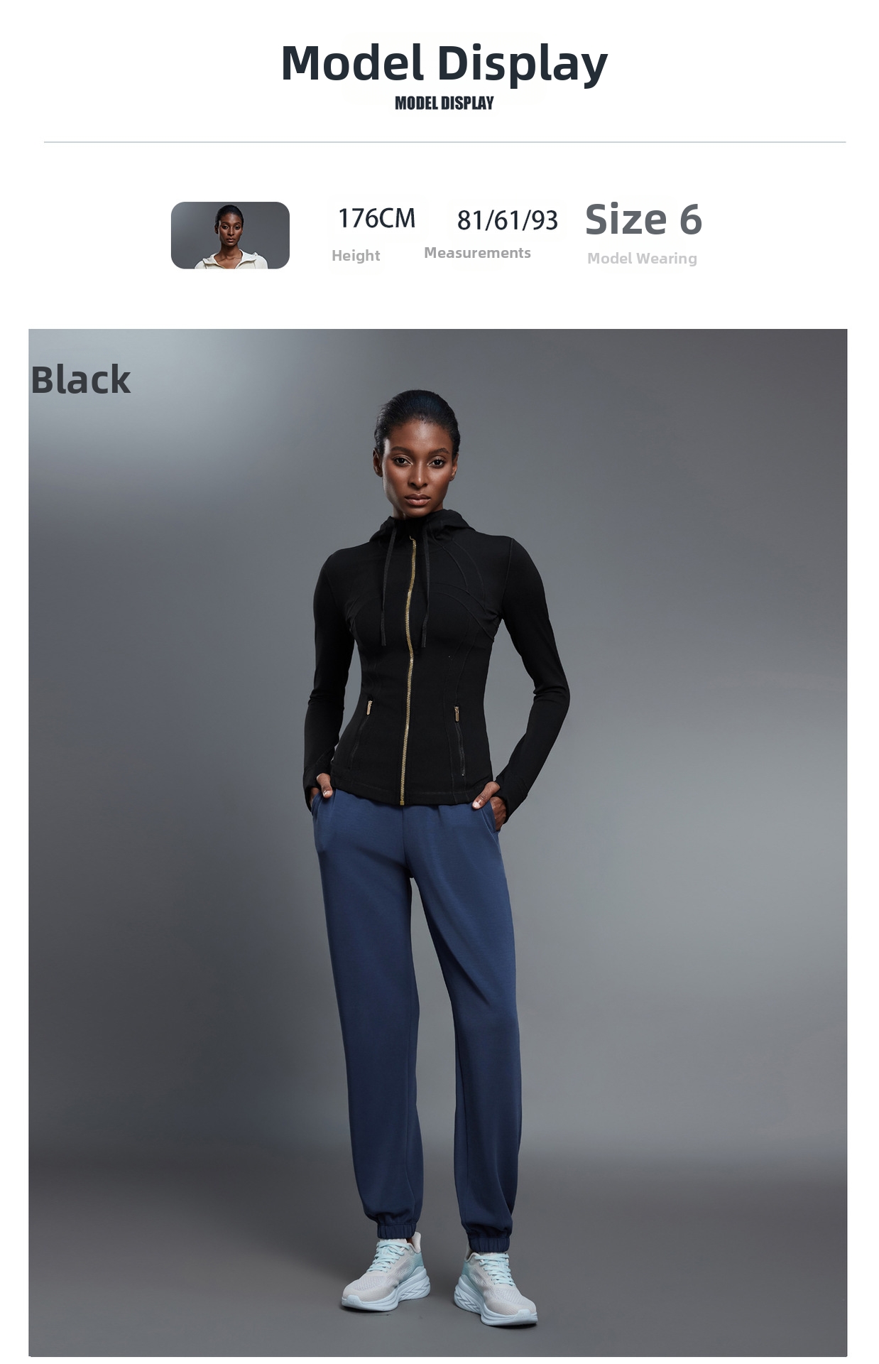 Giacca sportiva donna per yoga e running con cappuccio e collo_voghion.com