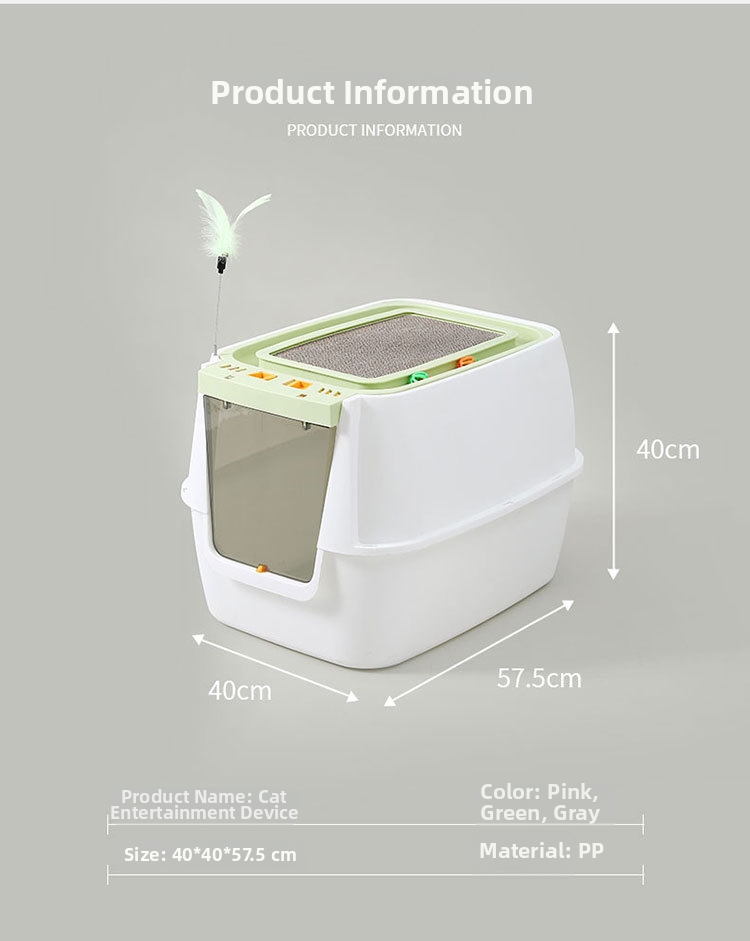Extra Large Mega Cat Litter Box Fully Enclosed Splash Proof Odor Resistant Sterilizing_voghion.com