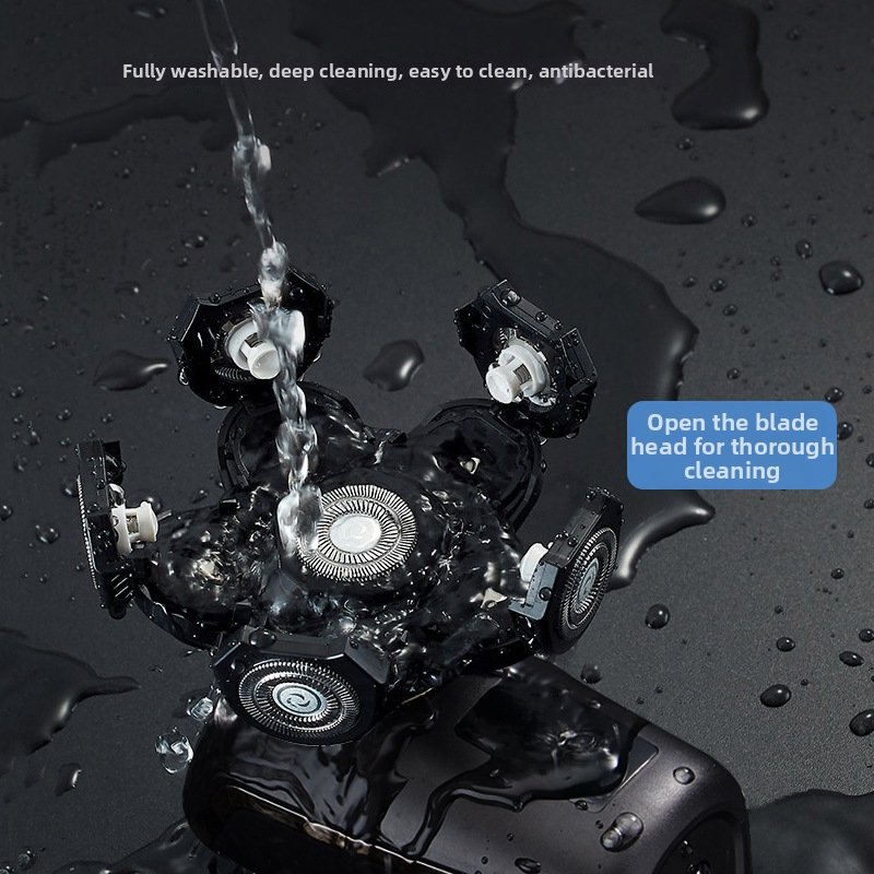 Electric Shaver Bald Head Hair Clipper Digital Display Six Blade Multi-Functional 5-in-1 Razor_voghion.com