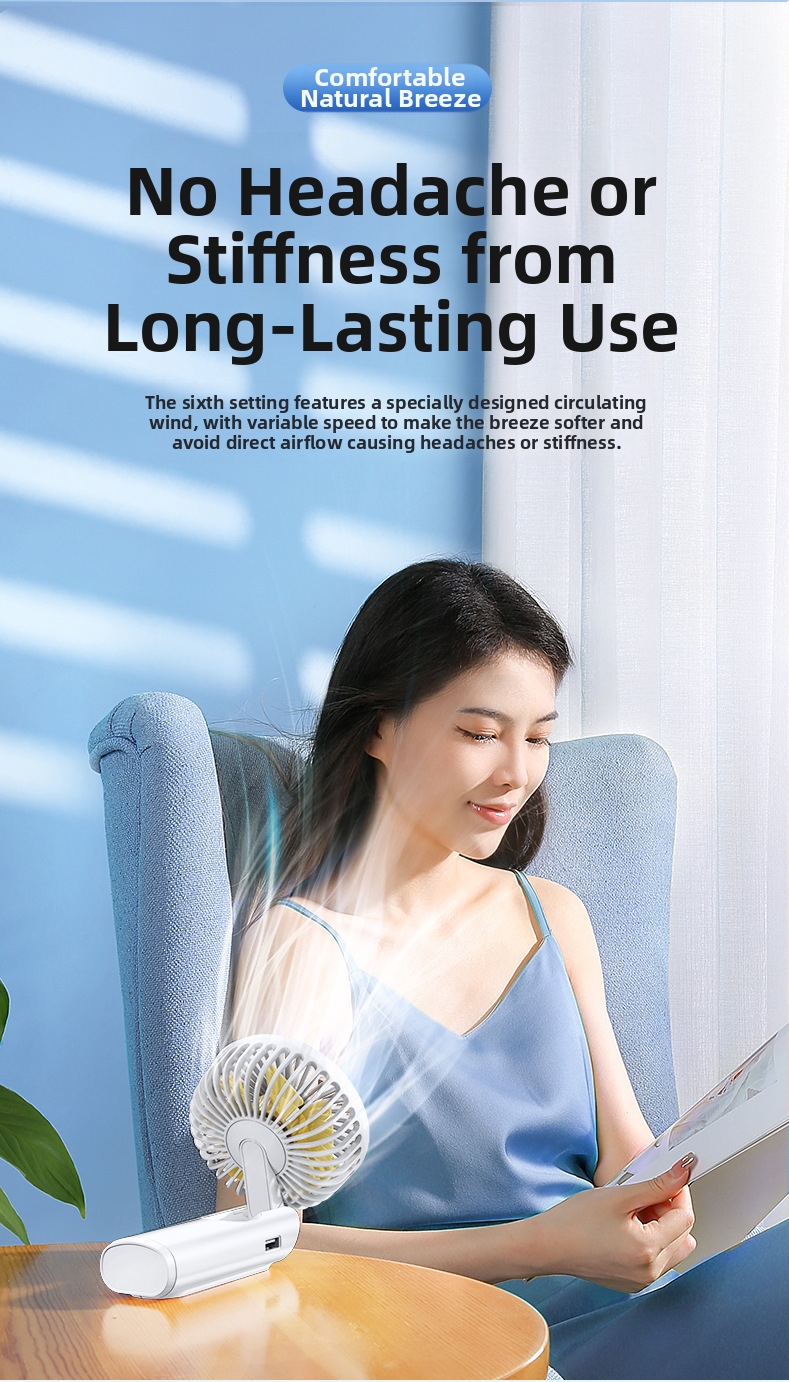 Handheld Mini Fan Portable Usb Desktop Neck Hanging Foldable Fan_voghion.com