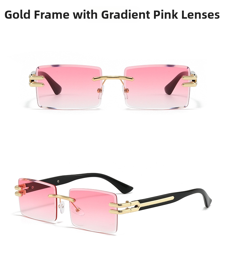 Rimless Metal Sunglasses For Men Double Bridge Trendy Design_voghion.com