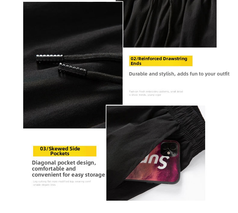 Lätta herr fritidsshorts för strand lös passform svart grå_voghion.com