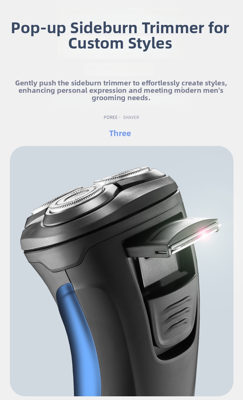 Electric Shaver For Men Rechargeable Fully Washable Three Head_voghion.com