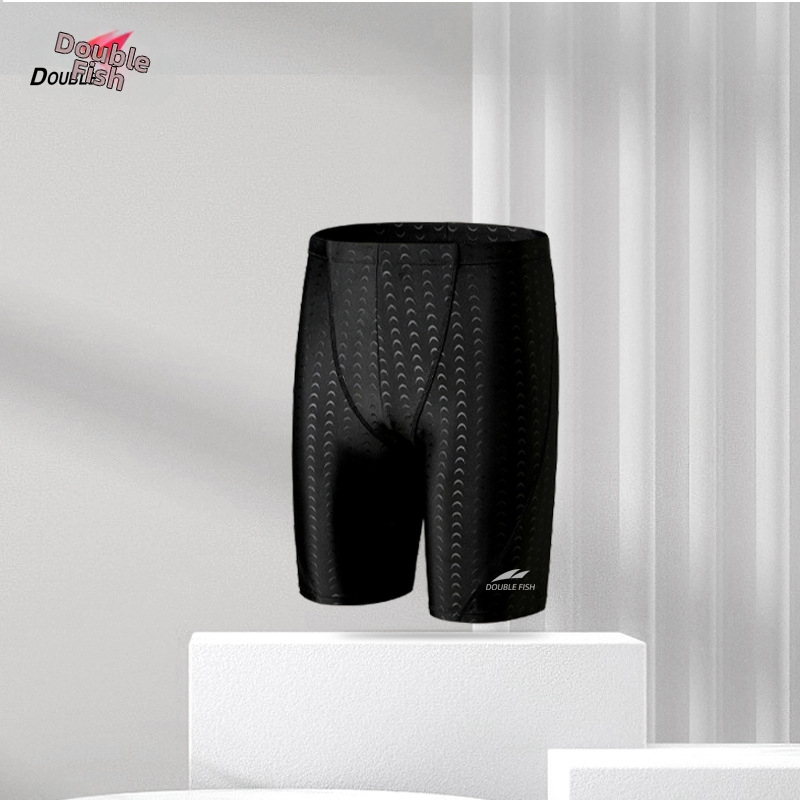 Pisces Men's Faux Shark Swimsuit Quick Drying Anti Embarrassment Sun Protection Square Angle Swim Trunks Plus Size 5 Point Professional Swimming Set_voghion.com