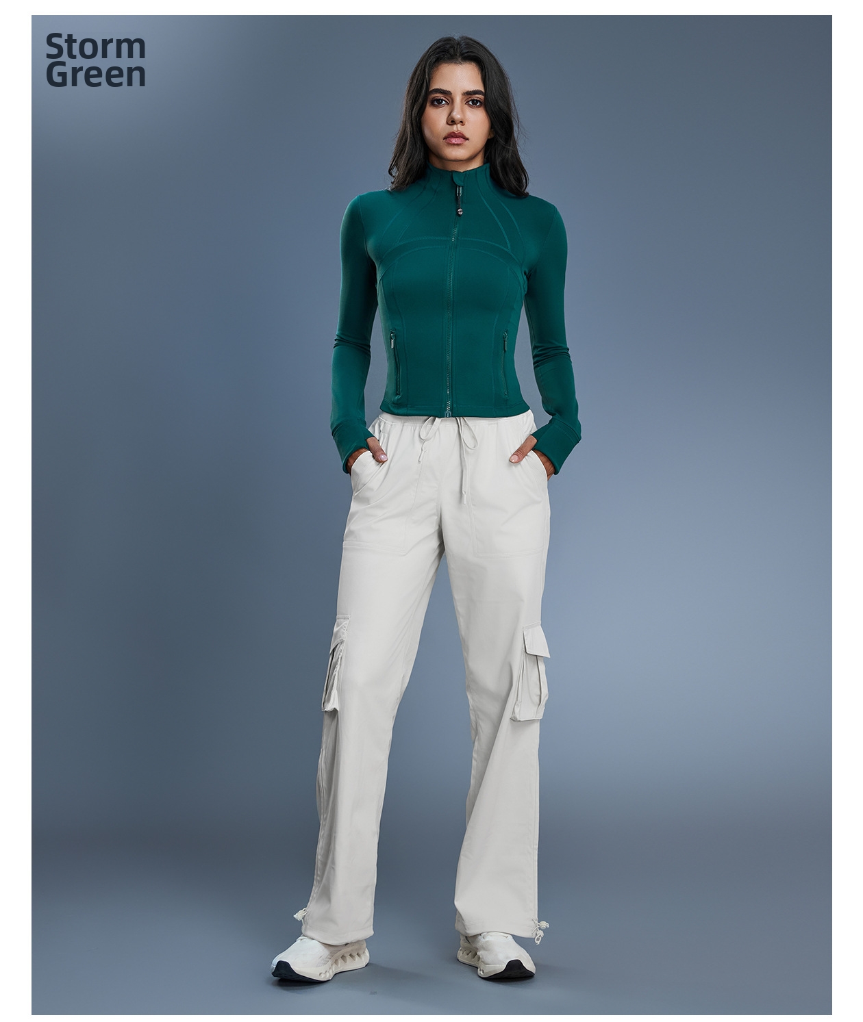Women's Long Sleeved Yoga Sports Jacket Elastic Zipper Running Fitness Top Autumn Winter New_ecoleips.com