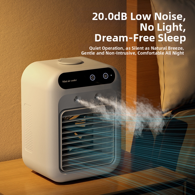Mini-Tisch-Klimaanlage mit Ventilator für Zuhause und Büro, Luftbefeuchter und Sprühfunktion für Studentenwohnheime_voghion.com