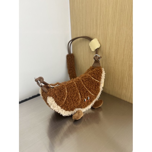 New Autumn/Winter Plush Shoulder Crossbody Bag with Maillard Style Horn Bag Design, Stylish and Versatile