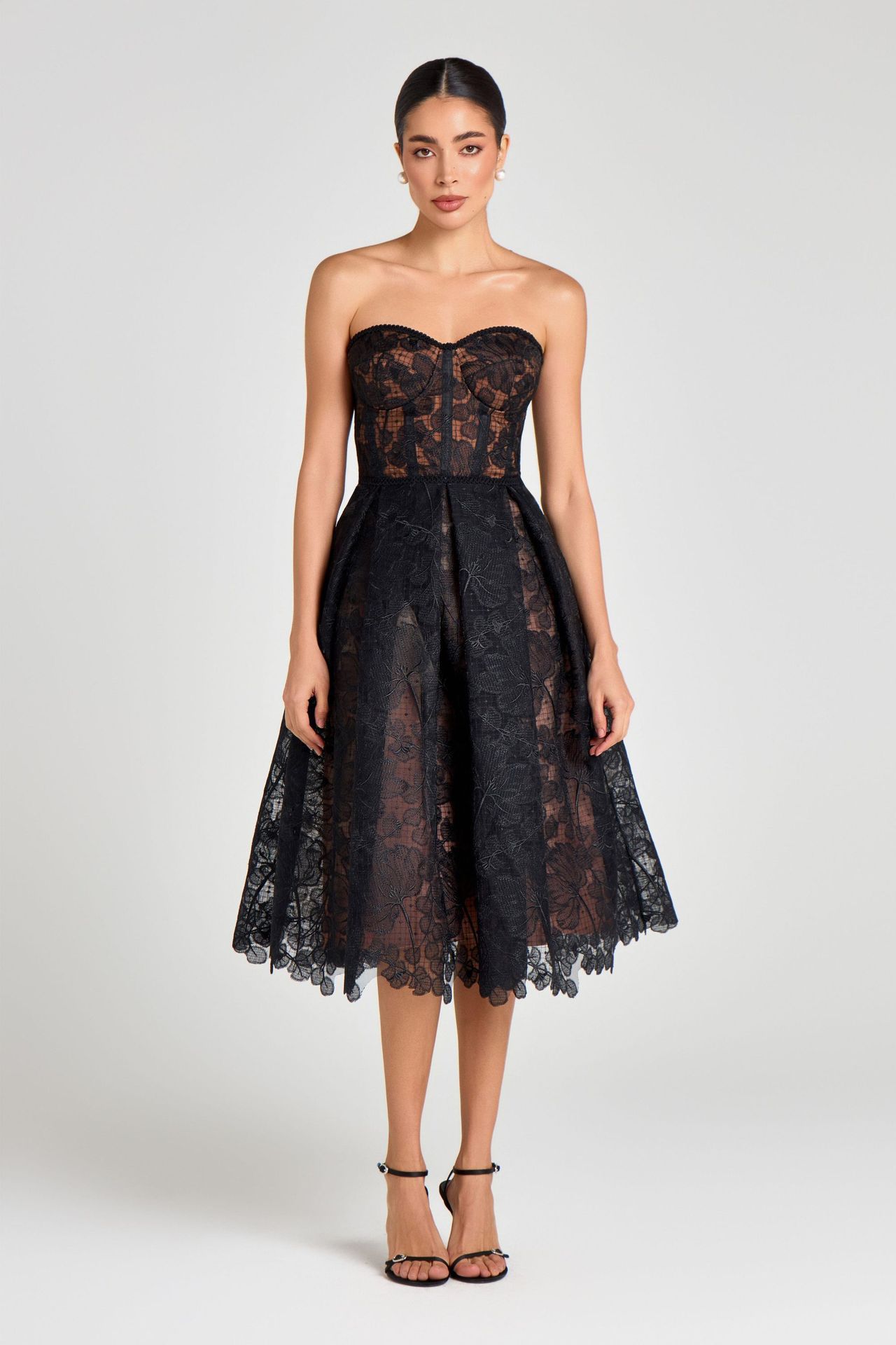 Elegant Lace Sleeveless Camisole Dress, Solid Color Chiffon A-Line Midi Dress For Women, Breathable Spring Summer Casual Dress_ecoleips.com