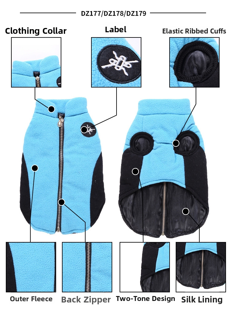 Varm, foret hundevinterjakke med refleksbånd og hætte_voghion.com