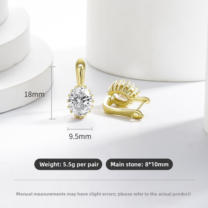 Orecchini pendenti ovali con strass gioiello elegante da donna_voghion.com