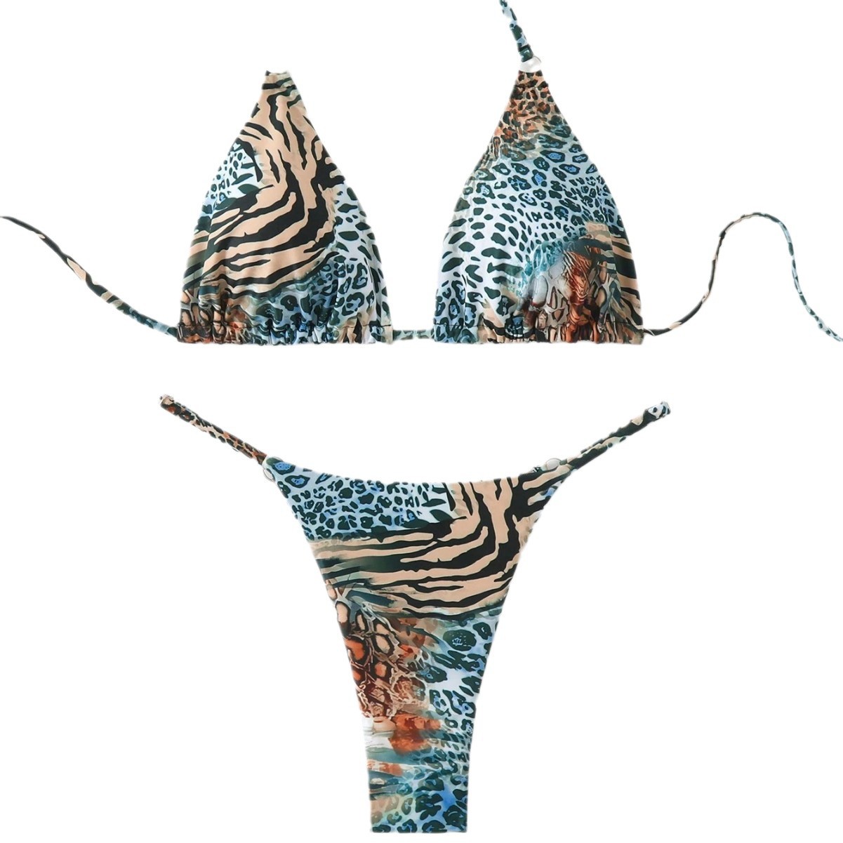 Sexy Triangle Bikini Set – High-Elasticity Swimwear For Women | Quick-Dry Polyester Fabric With Removable Padding (Export Quality)_voghion.com
