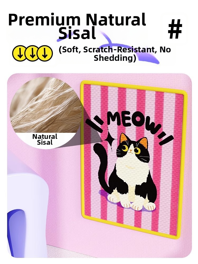Sisal Cat Scratching Board Wall Mounted Cat Scratcher For Furniture_voghion.com