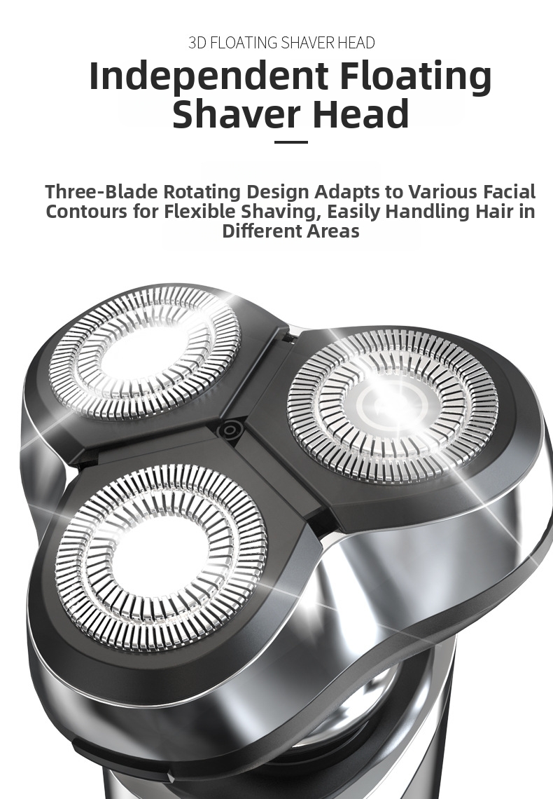 Electric Shaver With Digital Display Usb Rechargeable Beard Trimmer_voghion.com