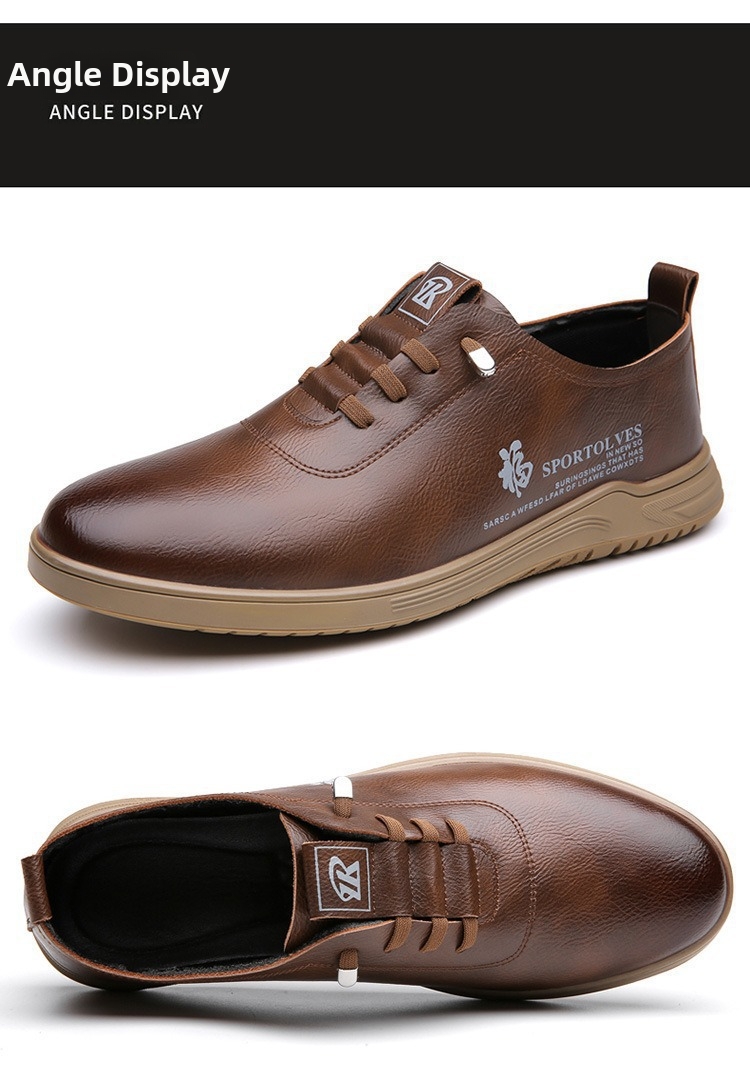 Chaussures en cuir pour hommes, collection printemps 2025, décontractées, à enfiler, semelle souple, confortables, blanches et noires, en microfibre et cuir PU. Directement de l'usine._voghion.com