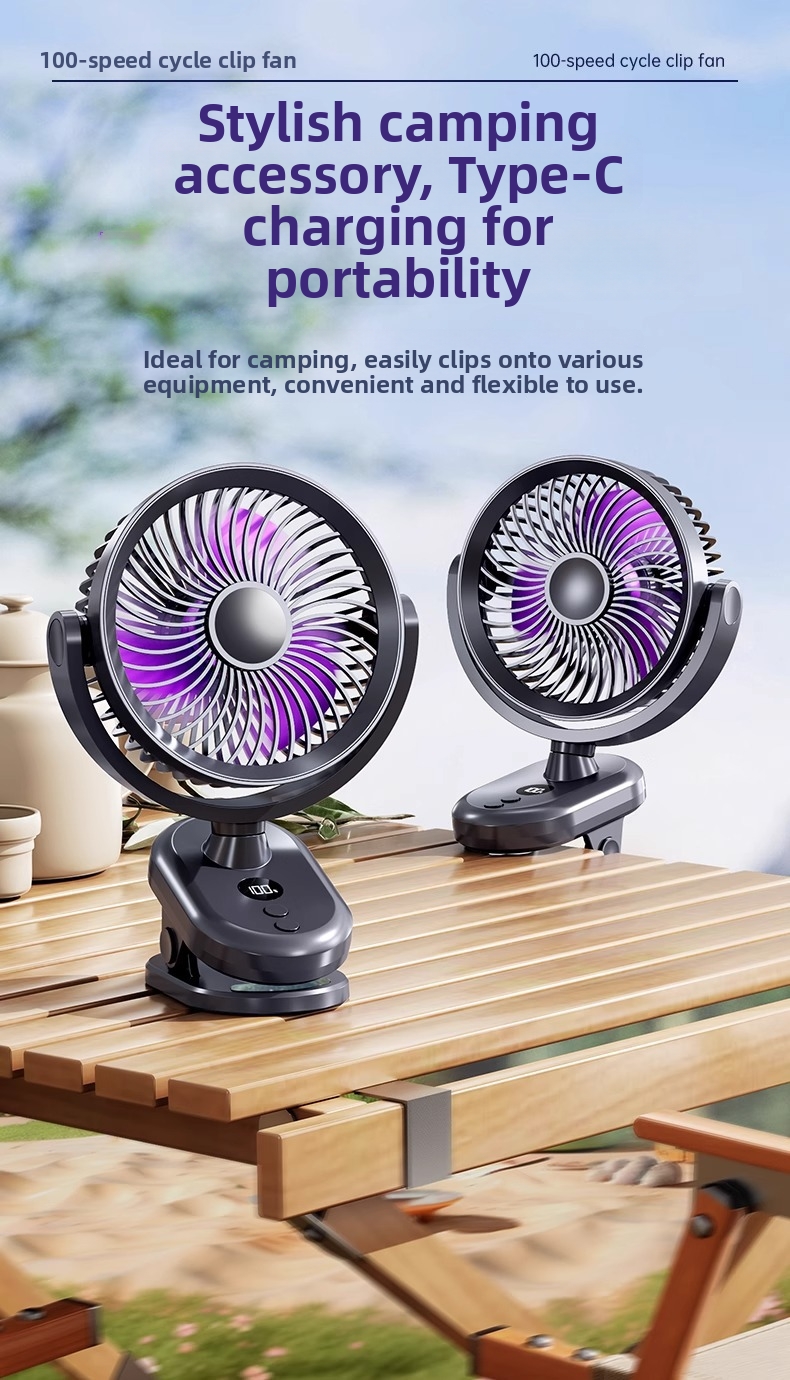 Ventilateur oscillant à clip avec veilleuse pour maison_voghion.com
