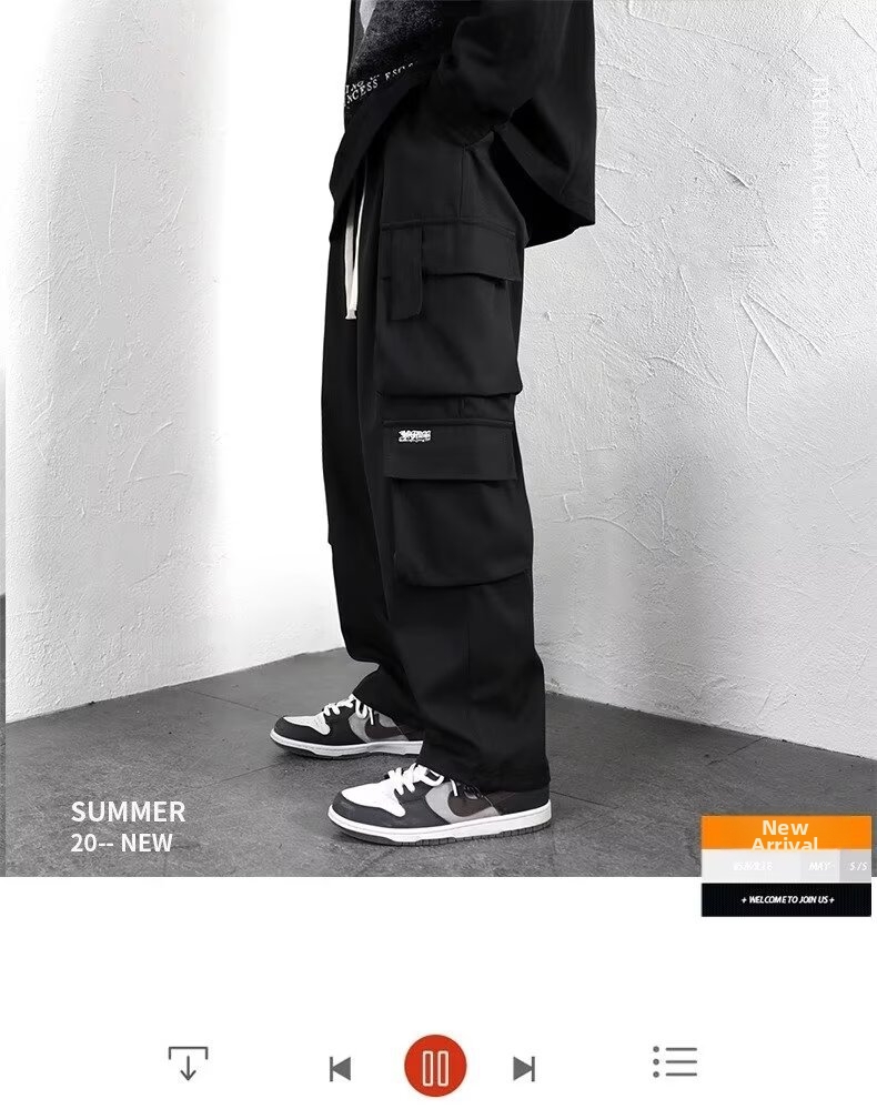 Pantaloni cargo uomo stile americano trendy taglio comodo_voghion.com