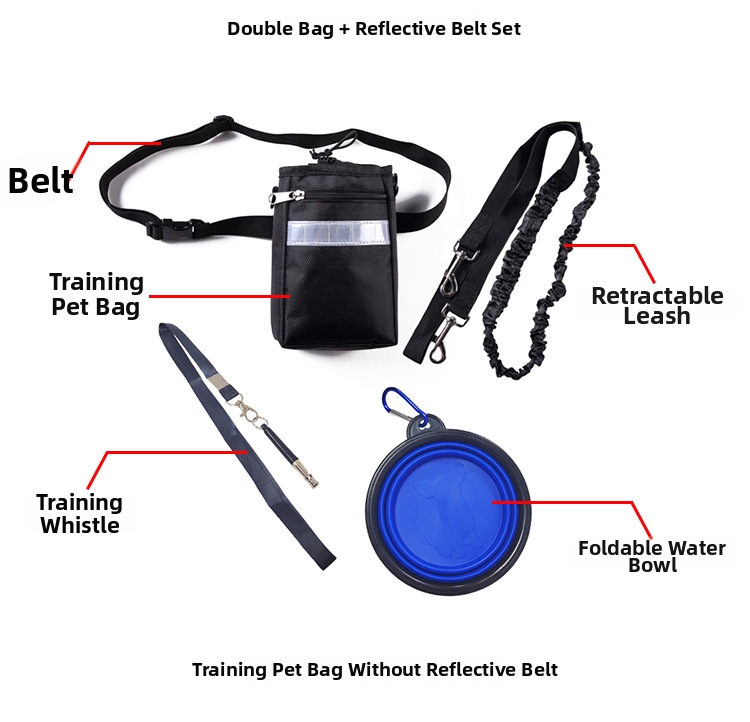 Dog Pet Exercise Kit With Reflective Leash And Training Bag For Large Dogs_voghion.com
