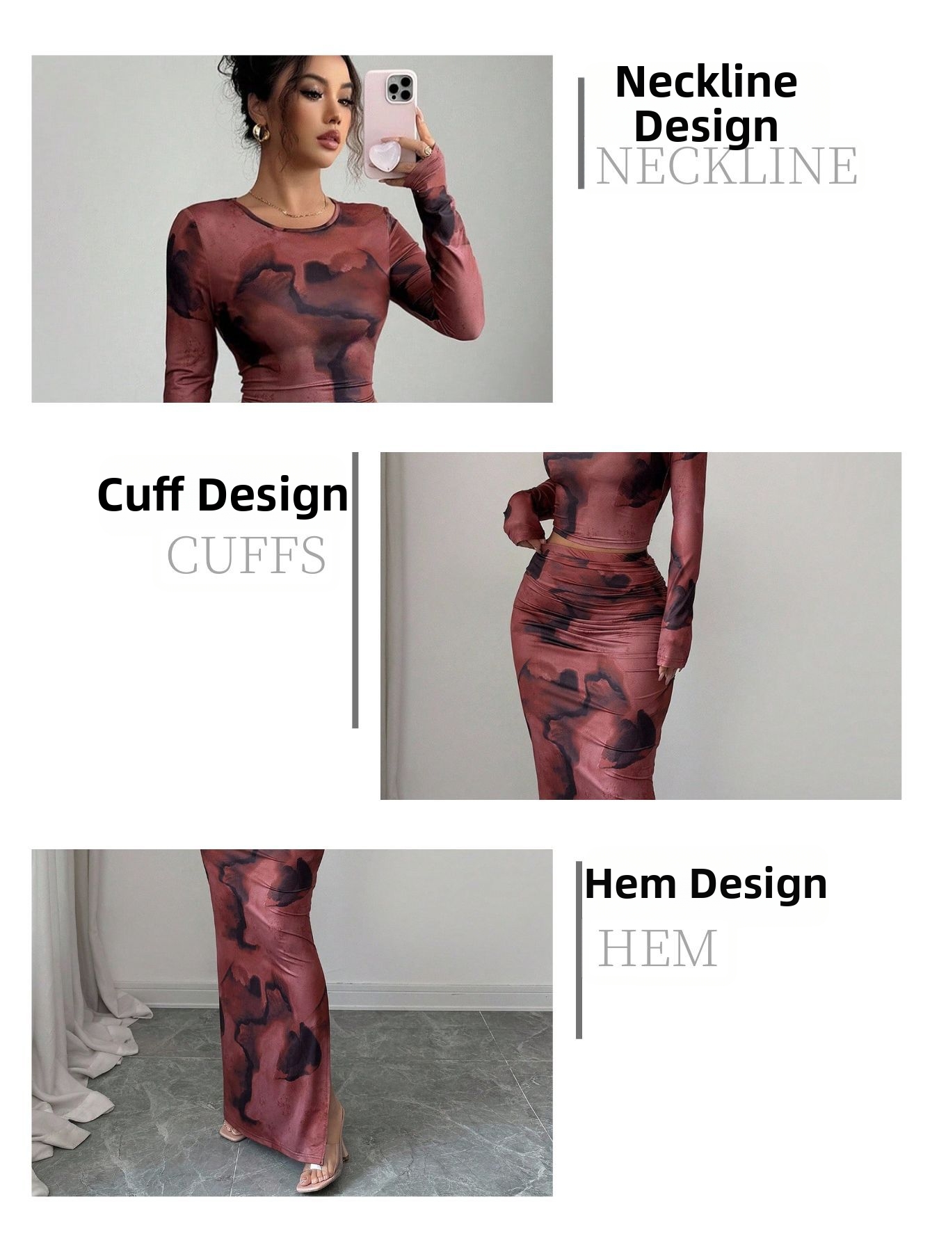Completo due pezzi donna maglia maniche lunghe e gonna lunga_voghion.com