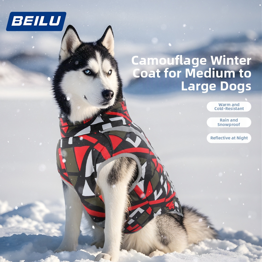 Winter Windproof Dog Jacket Style For Large Dogs Reflective Cotton Padded Camouflage Outdoor Clothing For Medium And Large Breeds_voghion.com