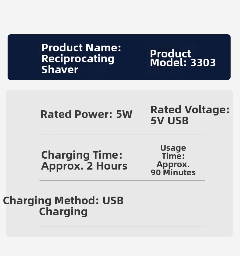 Mini afeitadora eléctrica recíproca de 3 cuchillas, recargable por USB, totalmente lavable, para el cuidado personal masculino en el hogar._voghion.com