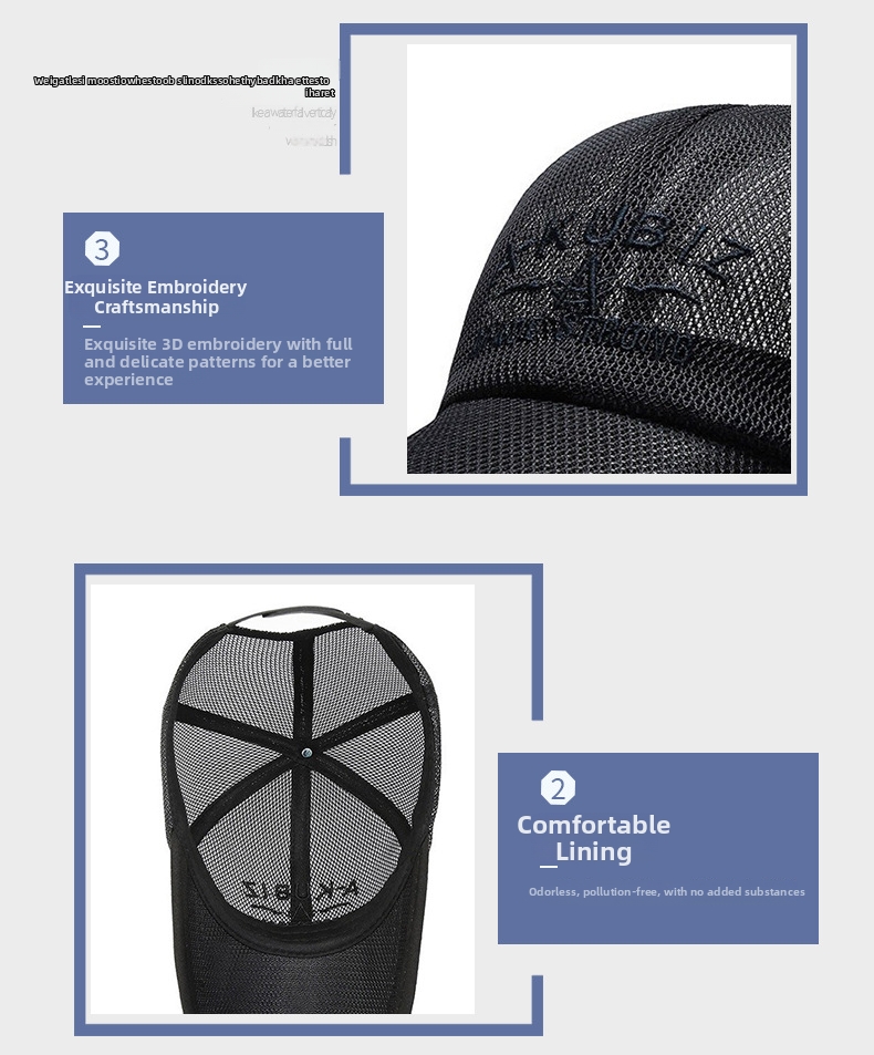 Mesh Baseball Cap For Men And Women Breathable Sun Protection_voghion.com