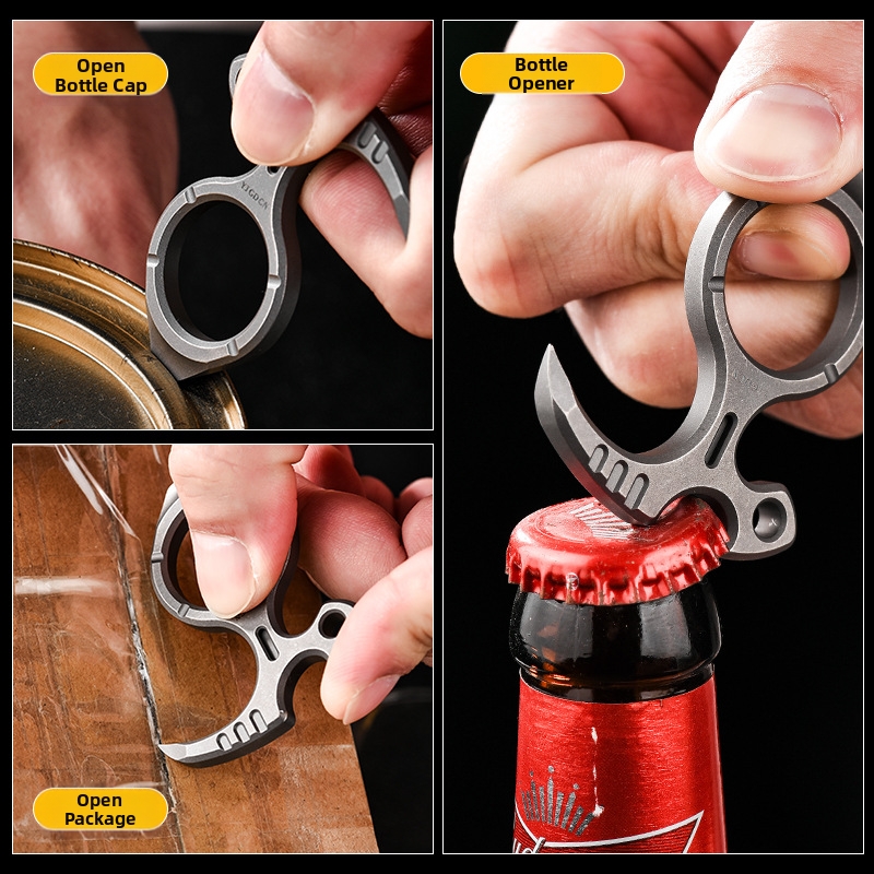 Titanium Alloy Keychain Multi-Functional Outdoor Tool EDC Crowbar Portable Nail Puller Sports Camping Hiking_voghion.com
