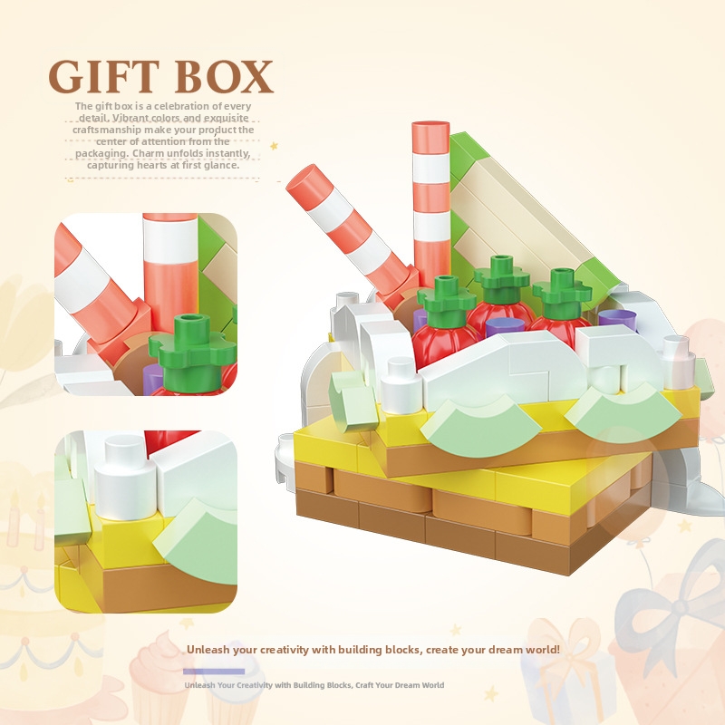 LEGO-compatibele bouwblokken uit de Dessert Cake Party-serie, educatief doe-het-zelf bouwspeelgoed voor kinderen, verjaardagscadeaus._voghion.com