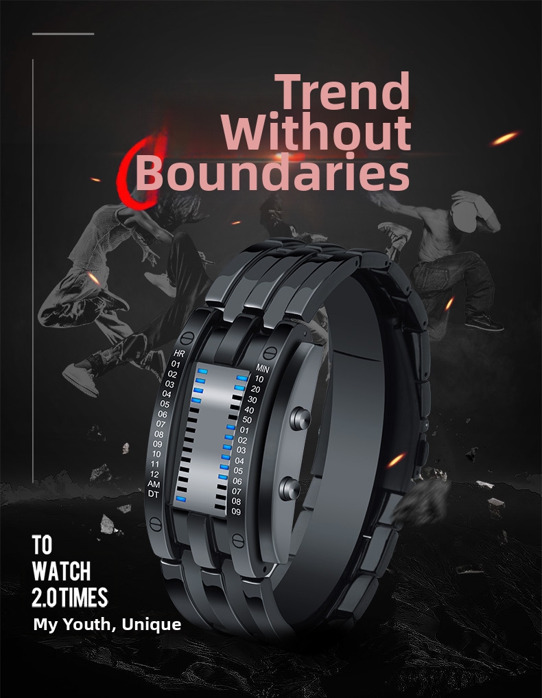 Montre digitale rétro led étanche unisexe pour les couples_voghion.com