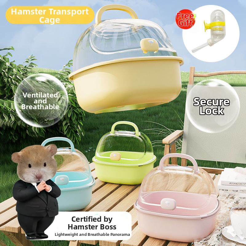 Jaula portátil transparente con tragaluz para hámsteres dorados y otras mascotas, apta para animales pequeños._voghion.com