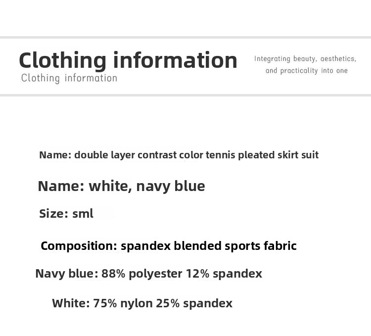 Women's color-block pleated tennis skirt