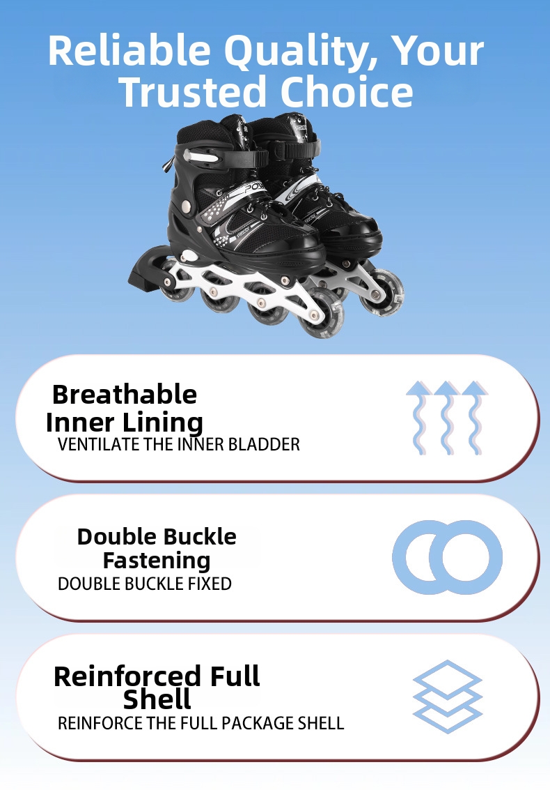 Adjustable Inline Roller Skates For Boys And Girls Kids Beginners_voghion.com
