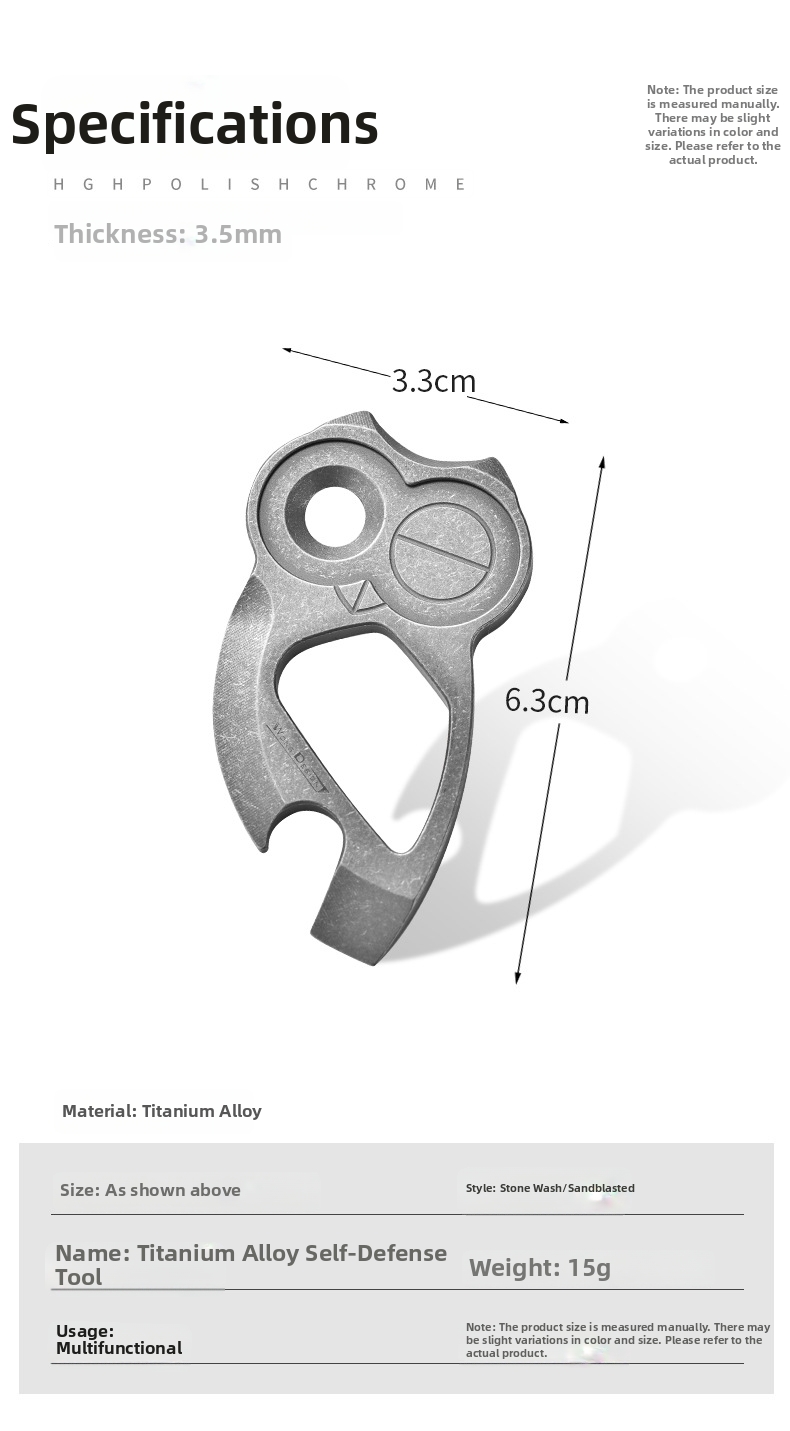 Titanium Alloy Owl Bottle Opener Portable Outdoor Tool Keychain_voghion.com